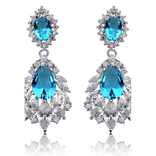 S&V Brass With Cubic Zirconia Drop Earrings (More Colors) 1918324 2016 ...