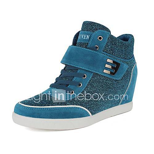 Women's Shoes Round Toe Wedge Heel Fashion Sneakers with Lace-up Shoes ...