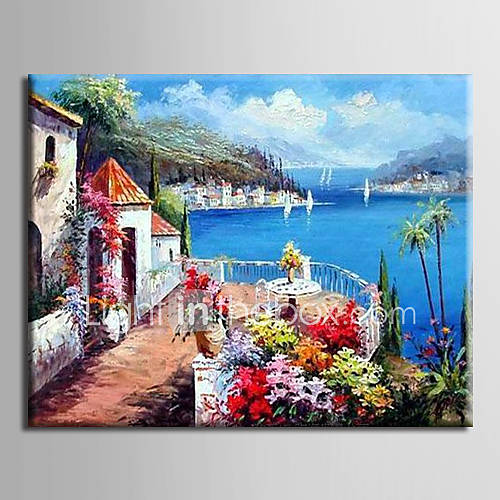 Oil Painting Decoration Abstract Mediterranean Scene Hand Painted ...