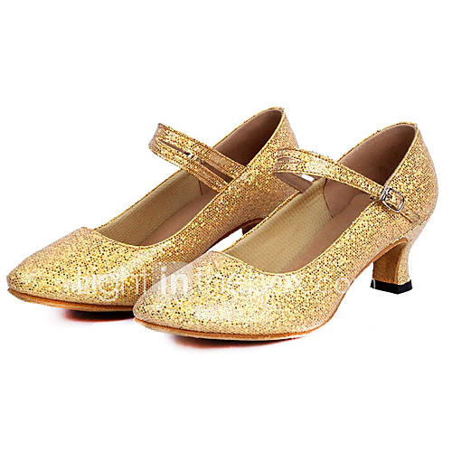 Women's Dance Shoes Latin Sparkling Glitter/Paillette Low Heel Blue ...