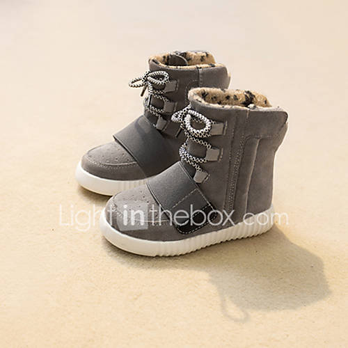 Boys' Shoes Athletic / Casual Faux Suede Boots Black / Brown / Gray ...