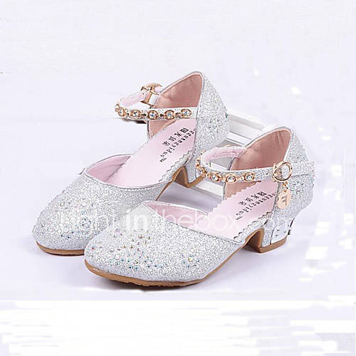 Girls Glass Slipper Princess Crystal Shoes Soft Bottom Dress shoes ...