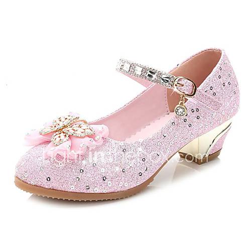 Girls Cinderella Glass Slipper Princess Crystal Shoes Soft Bottom Dress ...
