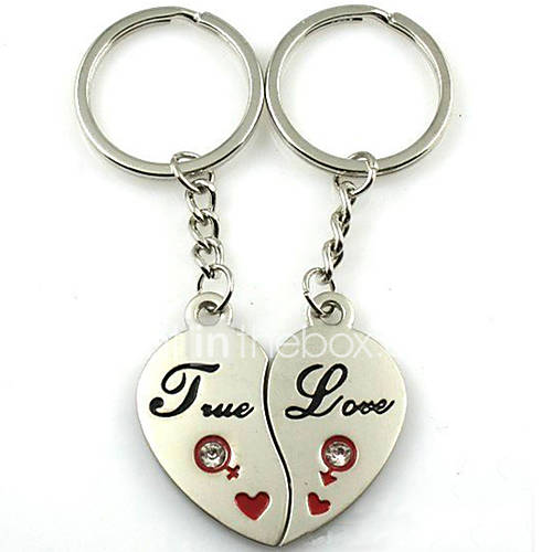 Stainless Steel Wedding Keychain Favors-2 Piece/Set Couples Keychains ...